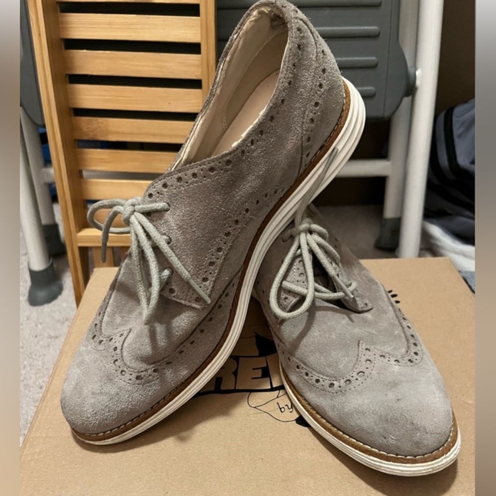 GUC Cole Haan Zero Grand Oxford - Sz 7 - Gray Suede